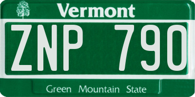 VT license plate ZNP790