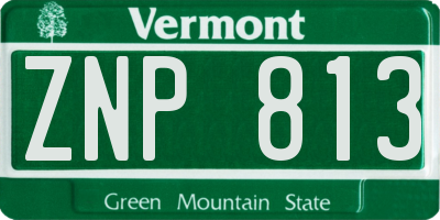 VT license plate ZNP813