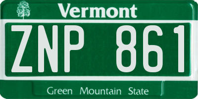 VT license plate ZNP861