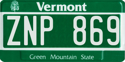 VT license plate ZNP869