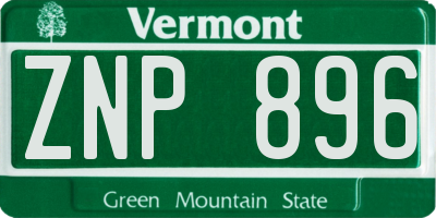 VT license plate ZNP896