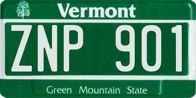 VT license plate ZNP901