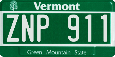 VT license plate ZNP911