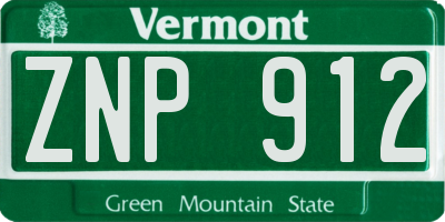 VT license plate ZNP912
