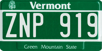 VT license plate ZNP919