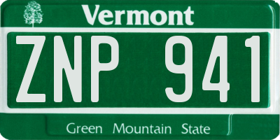 VT license plate ZNP941