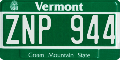 VT license plate ZNP944