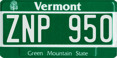 VT license plate ZNP950