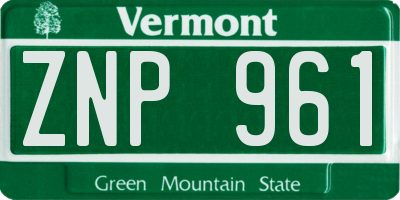 VT license plate ZNP961