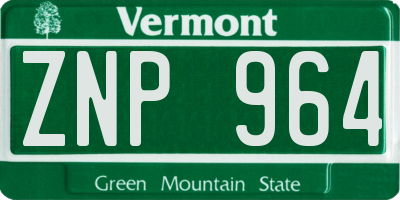 VT license plate ZNP964