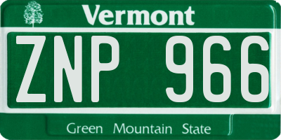 VT license plate ZNP966