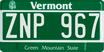 VT license plate ZNP967