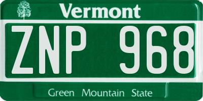 VT license plate ZNP968