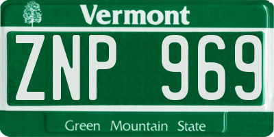 VT license plate ZNP969