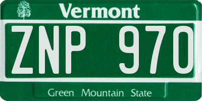 VT license plate ZNP970