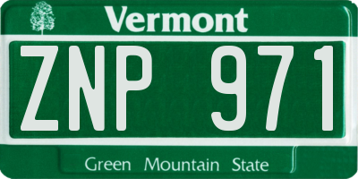VT license plate ZNP971