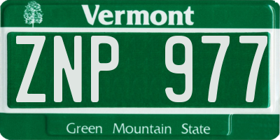 VT license plate ZNP977