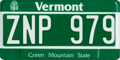 VT license plate ZNP979
