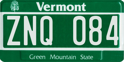 VT license plate ZNQ084