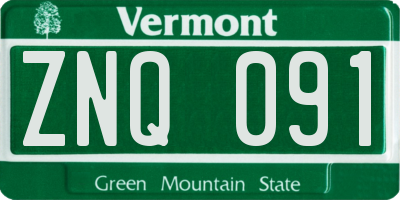 VT license plate ZNQ091