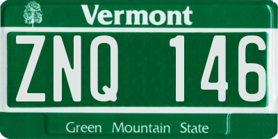 VT license plate ZNQ146