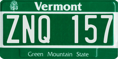 VT license plate ZNQ157