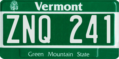 VT license plate ZNQ241