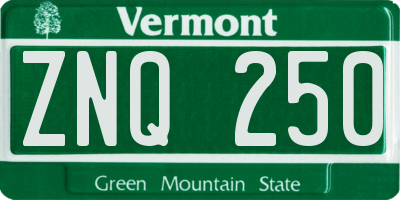 VT license plate ZNQ250