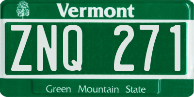 VT license plate ZNQ271