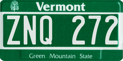 VT license plate ZNQ272