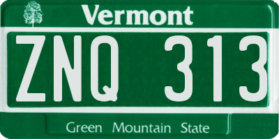 VT license plate ZNQ313
