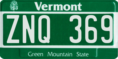 VT license plate ZNQ369
