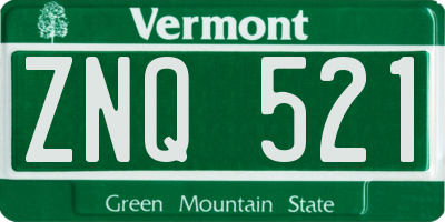 VT license plate ZNQ521