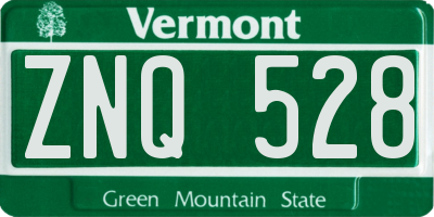 VT license plate ZNQ528