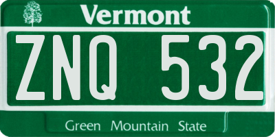 VT license plate ZNQ532
