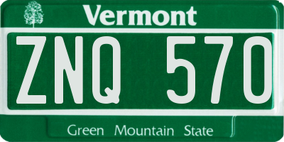 VT license plate ZNQ570