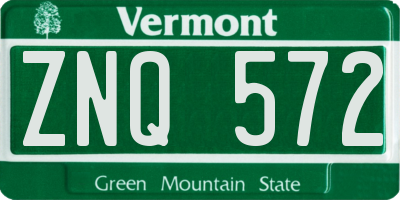 VT license plate ZNQ572