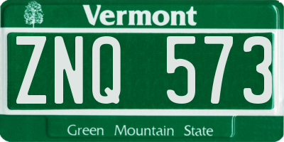 VT license plate ZNQ573
