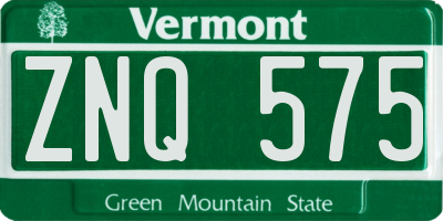 VT license plate ZNQ575