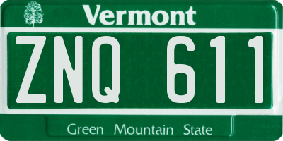 VT license plate ZNQ611