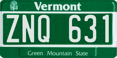 VT license plate ZNQ631