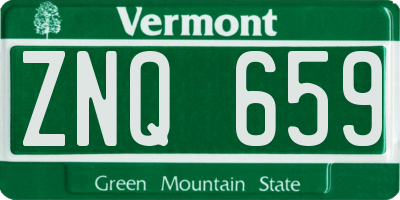 VT license plate ZNQ659