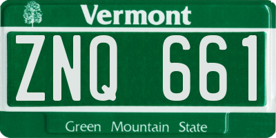 VT license plate ZNQ661