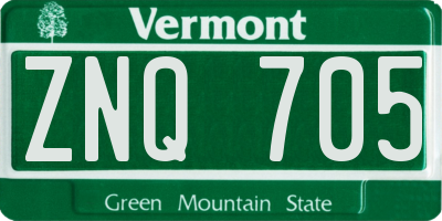 VT license plate ZNQ705