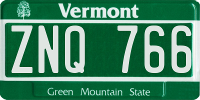 VT license plate ZNQ766