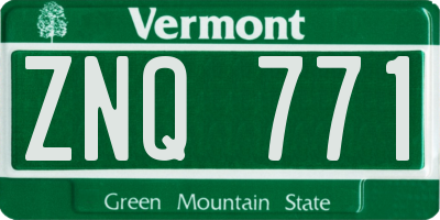VT license plate ZNQ771