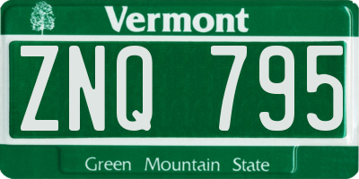 VT license plate ZNQ795