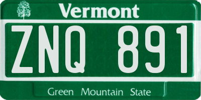 VT license plate ZNQ891