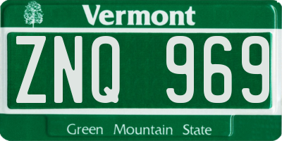 VT license plate ZNQ969