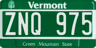 VT license plate ZNQ975